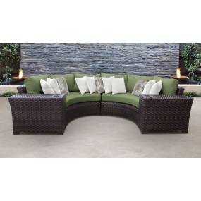kathy ireland Homes & Gardens River Brook 4 Piece Outdoor Wicker Patio Furniture Set 04a in Forest - TK Classics River-04A-Cilantro
