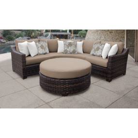 kathy ireland Homes & Gardens River Brook 4 Piece Outdoor Wicker Patio Furniture Set 04b in Toffee - TK Classics River-04B-Wheat