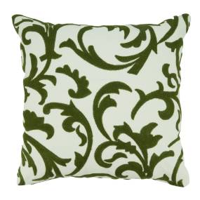 Crewel Embroidery Throw Pillow With Down Filling - SARO Lifestyle 1052.GS17S
