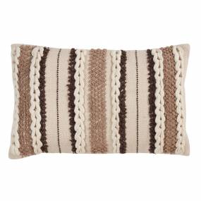 Striped Woven Design Throw Pillow With Poly Filling - Saro 233.I1320BP