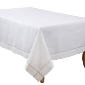 Elegant Embroidered Border Tablecloth - Saro Lifestyle 3496.GL72104B