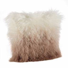 Ombre Lamb Fur Throw Pillow - Saro 3566.N20S