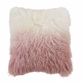 Ombre Lamb Fur Throw Pillow - Saro 3566.RS16S