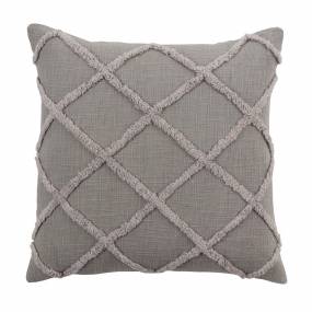 Diamond Tufted Pillow Cover - Saro 4400.GY20SD