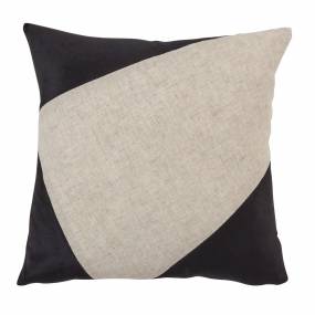 Geometric Velvet Design Throw Pillow With Poly Filling - Saro 525.BK18SP