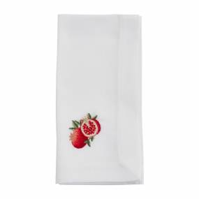 Embroidered Pomegranate Table Napkins (Set of 4) - Saro YP158.W20S