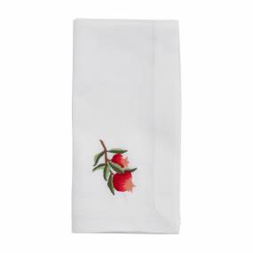 Embroidered Large Pomegranate Table Napkins (Set of 4) - Saro YP159.W20S