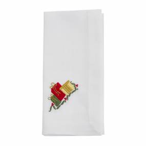 Embroidered Gifts Table Napkins (Set of 4) - Saro YP225.W20S