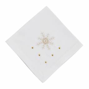 Embroidered Snowflake Table Napkins (Set of 4) - Saro YP602.W20S