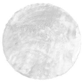Aurora White Round Faux Fur Area Rug 4 Foot Wide - Glamour Home GHAR-1520