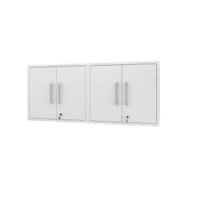 Eiffel Floating Garage Cabinet in White (Set of 2) - Manhattan Comfort 2-251BMC6