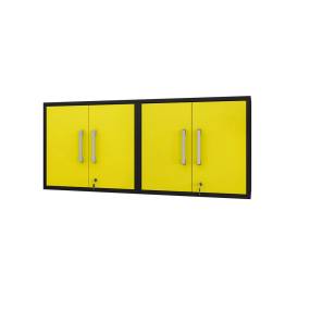 Eiffel Floating Garage Cabinet in Matte Black and Yellow (Set of 2) - Manhattan Comfort 2-251BMC84
