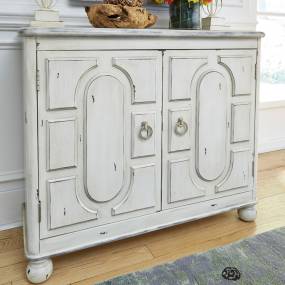 Traditional 2 Door Accent Cabinet In Antique White Finish w/ Black Spatter - Liberty Furniture 2004-AC4036