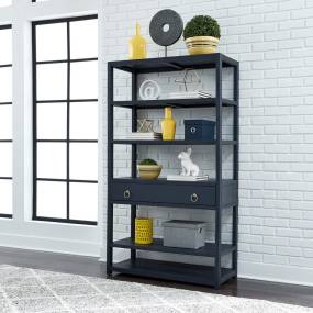 Transitional Accent Bookcase In Wirebrushed Denim Finish - Liberty Furniture 2030-AB3970