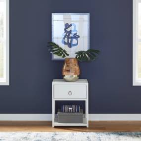 Transitional 1 Drawer 1 Shelf Accent Table In Wire Brushed White Finish - Liberty Furniture 2030WH-AT2126