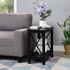Oxford Chairside End Table with Shelf - Convenience Concepts 203310BL
