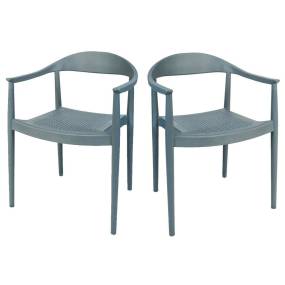 Kennedy Set of 4 Stackable Armchair-Anthracite - Hospitality Rattan RBO-KENNEDY-ANT-AC-SET4