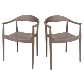 Kennedy Set of 4 Stackable Armchair-Cappuccino - Hospitality Rattan RBO-KENNEDY-CAP-AC-SET4