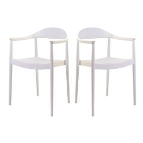 Kennedy Set of 4 Stackable Armchair-White - Hospitality Rattan RBO-KENNEDY-WHT-AC-SET4
