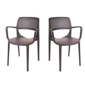 Mila Set of 4 Stackable Armchair-Anthracite - Hospitality Rattan RBO-MILA-ANT-AC-SET4