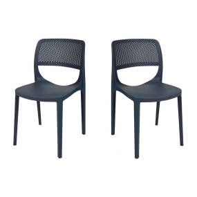 Mila Set of 4 Stackable Side Chair-Anthracite - Hospitality Rattan RBO-MILA-ANT-SC-SET4