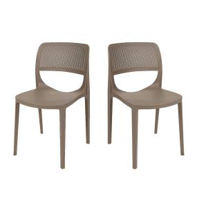 Mila Set of 4 Stackable Side Chair-Cappuccino - Hospitality Rattan RBO-MILA-CAP-SC-SET4