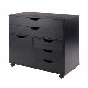 Halifax 3 Section Mobile Storage Cabinet In Black - Winsome Wood 20633