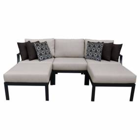Lexington 5 Piece Outdoor Aluminum Patio Furniture Set 05e in Beige - TK Classics Lexington-05E-Beige