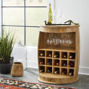 Contemporary Accent Wine Barrel In Weathered Honey & Dark Bark Finishes - Liberty Furniture 2108-AT1000