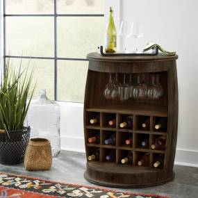 Contemporary Accent Wine Barrel In Weathered Honey & Dark Bark Finishes - Liberty Furniture 2108B-AT1000