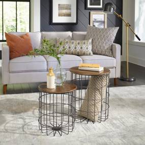 Transitional Nesting Caged Accent Tables In Aged Chestnut Finish - Liberty Furniture 2129-AC1000