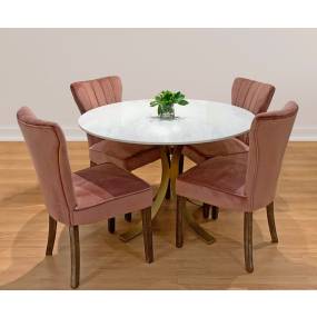 Haskell 48" Dining Table (59002005) with 2 sets of Cleo Blush Chairs (88011082) - MOTI