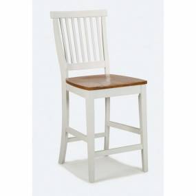 24 inch White and Distressed Oak Bar Stool - Homestyles Furniture 5002-89