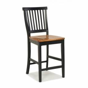 24 inch Black and Distressed Oak Bar Stool - Homestyles Furniture 5003-89