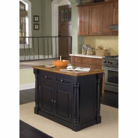 Monarch Island Black and Distressed Oak Finish - Homestyles Furniture 5008-94