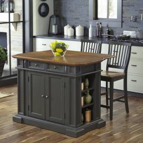 Americana Kitchen Island with 2 Stools - Homestyles Furniture 5013-948