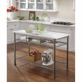 The Orleans Kitchen Island with Quartz White Top - Homestyles Furniture 5060-94