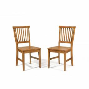 Arts and Crafts Dining Chair Cottage Oak Pair - Homestyles Furniture 5180-802