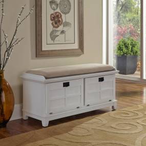 Arts & Crafts White Upholstered Bench - Homestyles Furniture 5182-26