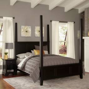 Bedford Black King Poster Bed and Night Stand - Homestyles Furniture 5531-6202