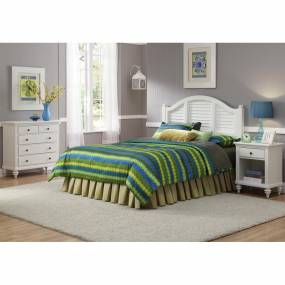 Bermuda Headboard, Night Stand, and Chest Brushed White Finish - Homestyles Furniture 5543-5016
