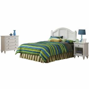 Bermuda Brushed White King Headboard, Night Stand, and Chest - Homestyles Furniture 5543-6016