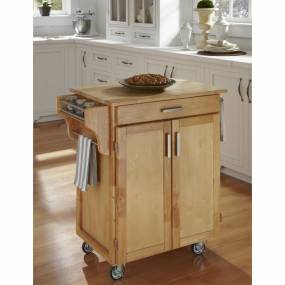 Cuisine Cart Natural Finish with Natural Wood Top - Homestyles Furniture 9001-0011