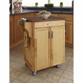 Cuisine Cart Natural Finish with Oak Top - Homestyles Furniture 9001-0016G