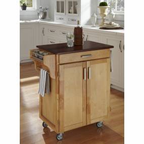 Cuisine Cart Natural Finish with Cherry Top - Homestyles Furniture 9001-0017G