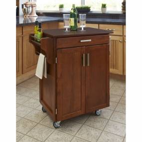 Cuisine Cart Warm Oak Finish with Cherry Top - Homestyles Furniture 9001-0067G