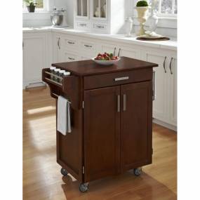 Cuisine Cart Cherry Finish with Cherry Top - Homestyles Furniture 9001-0077G
