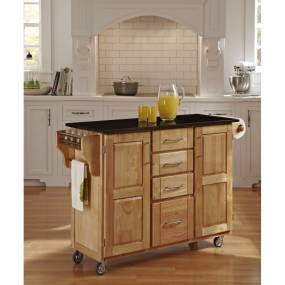 Create-a-Cart Natural Finish Black Granite Top - Homestyles Furniture 9100-1014