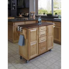 Create-a-Cart Natural Finish with Cherry Top - Homestyles Furniture 9100-1017G