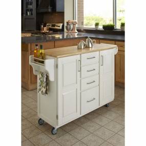 Create-a-Cart White Finish with Natural Wood Top - Homestyles Furniture 9100-1021